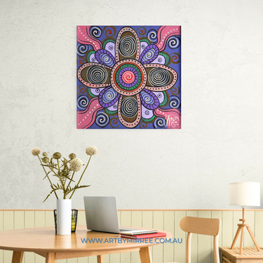 Sacred Birthing Place Framed Canvas Print by Mirree Contemporary Aboriginal Art